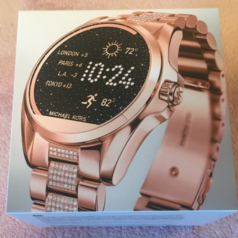 Michael Kors Bradshaw pavé rose tone smartwatch